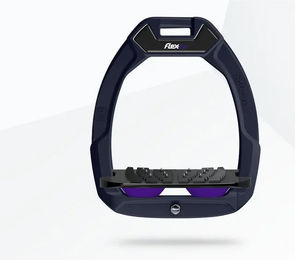 Flex-On Safe-On Reit-Sicherheitssteigbügel mit Ultra Grip Neigung aus Aluminium in Schwarz/Lila – Bild 1 von 1