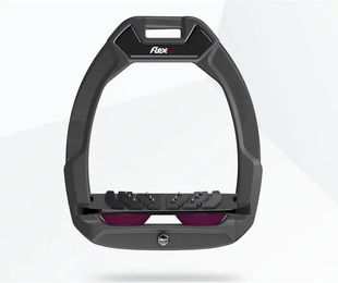 Flex-On Safe-On Reit-Sicherheitssteigbügel mit Ultra Grip Neigung in Anthrazit Schwarz Purpur – Bild 1 von 1