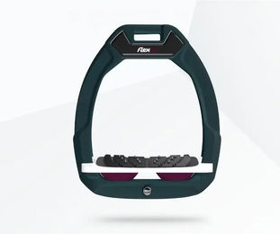Flex-On Safe-On Reit-Sicherheitssteigbügel mit Ultra Grip Neigung in Grün Weiß Lila – Bild 1 von 1