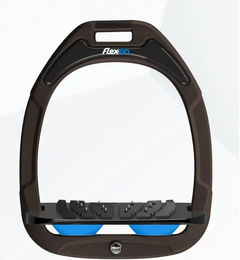 Flex-On Safe-On Reit-Sicherheitsteigbügel mit Neigung und Grip in Braun Schwarz Blau – Bild 1 von 1