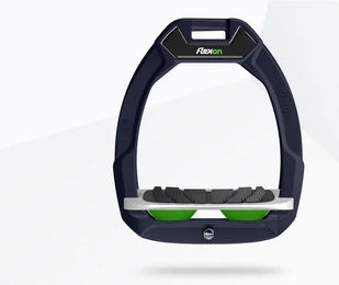 Flex-On Safe-On Reitsteig aus Aluminium mit Sicherheitsmechanismus und Grip in Grau Grün – Bild 1 von 1