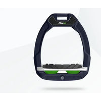 Produktbild von Flex-On Safe-On Reitsteig aus Aluminium mit Sicherheitsmechanismus und Grip in Grau Grün