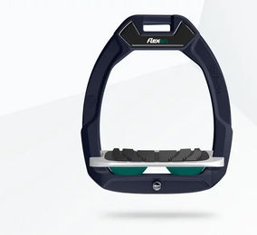 Flex-On Safe-On Reitsteig mit Sicherheitsmechanismus aus Aluminium in Grau/Grün – Bild 1 von 1