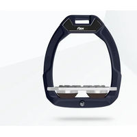 Produktbild von Flex-On Safe-On Reitsteigbügel mit Sicherheitsmechanismus aus Aluminium in Grau und Braun