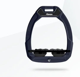 Flex-On Safe-On Reitsteigbügel mit Sicherheitsmechanismus aus Aluminium in Schwarz/Schwarz Ultra Grip flach – Bild 1 von 1