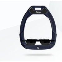 Produktbild von Flex-On Safe-On Reitsteigbügel mit Sicherheitsmechanismus aus Aluminium in Schwarz/Schwarz Ultra Grip flach