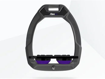 Flex-On Safe-On Reitsteigbügel mit Sicherheitsmechanismus und Grip in Anthrazit Schwarz Violett – Bild 1 von 1