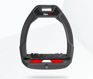 Flex-On Safe-On Reitsteigbügel mit Ultra Grip Neigung in Anthrazit Schwarz Rot – Bild 1 von 1