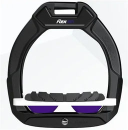 Flex-On Safe-On Reitsteigbügel Sicherheitsschuh mit Grip in Schwarz Weiß Violett – Bild 1 von 1