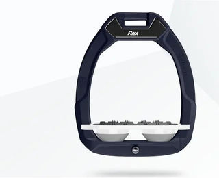 Flex-On Safe-On Reitsteigern mit Sicherheitsmechanismus und Ultra Grip in Braun Weiß Grau – Bild 1 von 1
