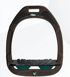 Flex-On Safe-On Sicherheits-Reitersteigbügel Ultra Grip mit Neigung in Braun Schwarz Grün – Bild 1 von 1