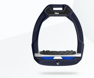 Flex-On Safe-On Sicherheits-Reitsteigbügel mit Neigung und Grip in Rot Grau Blau – Bild 1 von 1