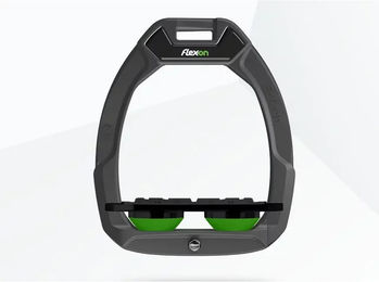 Flex-On Safe-On Sicherheits-Steigbügel Flach Grip Anthrazit Schwarz Grün – Bild 1 von 1