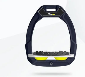 Flex-On Safe-On Sicherheits-Steigbügel für Pferde mit Ultra Grip in Blau Grau Gelb – Bild 1 von 1