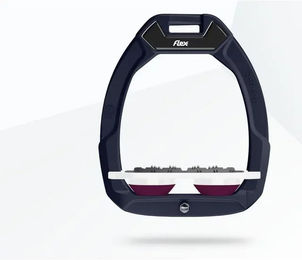 Flex-On Safe-On Sicherheits-Steigbügel für Pferde mit Ultra Grip in Braun Weiß Lila – Bild 1 von 1