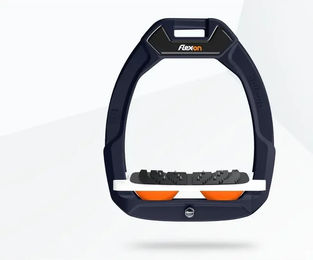 Flex-On Safe-On Sicherheits-Steigbügel für Reiter mit Ultra Grip in Bordeaux Weiß Orange – Bild 1 von 1