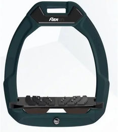 Flex-On Safe-On Sicherheits-Steigbügel mit Ultra Grip Neigung für Pferde in Grün/Schwarz/Braun – Bild 1 von 1
