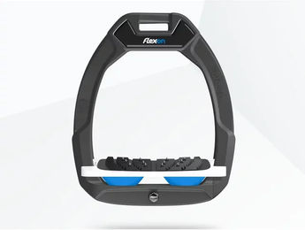 Flex-On Safe-On Sicherheitsbeschläge für Reitbeteiligungen mit Ultra Grip in Anthrazit Weiß Blau – Bild 1 von 1