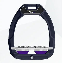 Flex-On Safe-On Sicherheitseisen für das Reiten mit Ultra Grip in Marine Grau Violett – Bild 1 von 1