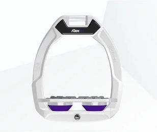 Flex-On Safe-On Sicherheitseisen für Reiter mit Grip in Weiß Grau Violett – Bild 1 von 1