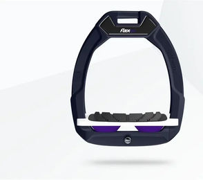 Flex-On Safe-On Sicherheitseisen Reitbeschlag aus Aluminium in Weiß/Violett mit Grip-Funktion – Bild 1 von 1