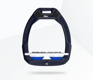Flex-On Safe-On Sicherheitseisen Reitkunst mit Grip in Grün Weiß Blau – Bild 1 von 1