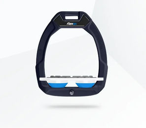 Flex-On Safe-On Sicherheitseisen Reitkunst mit Grip in Grün Weiß Blau – Bild 1 von 1