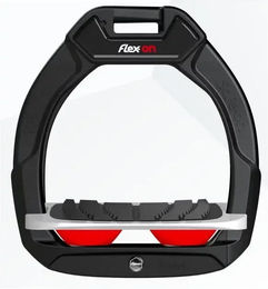 Flex-On Safe-On Sicherheitspferdehaken mit Neigung und Grip in Schwarz Grau Rot – Bild 1 von 1