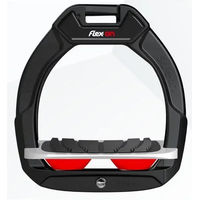 Produktbild von Flex-On Safe-On Sicherheitspferdehaken mit Neigung und Grip in Schwarz Grau Rot