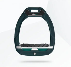 Flex-On Safe-On Sicherheitsreitbeschläge geneigt Grip Grün-Grau – Bild 1 von 1