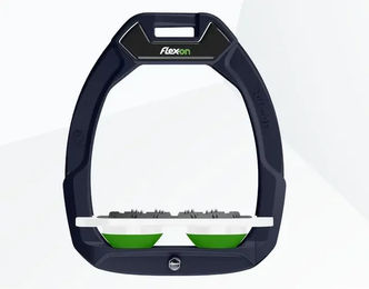 Flex-On Safe-On Sicherheitsreitbügel Flach Ultra Grip Marine Weiß Grün – Bild 1 von 1