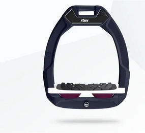 Flex-On Safe-On Sicherheitsreitbügel Geneigt mit Ultra Grip in Braun Weiß Lila – Bild 1 von 1