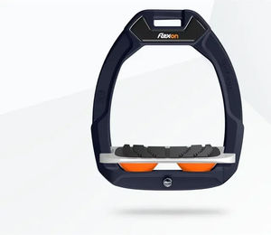 Flex-On Safe-On Sicherheitsreitersteigbügel aus Aluminium in Grau/Orange mit Grip und Neigung – Bild 1 von 1