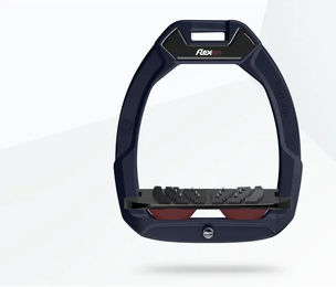 Flex-On Safe-On Sicherheitsreitersteigbügel aus Aluminium mit Ultra Grip und Neigungsverstellung in Schwarz/Bordeaux – Bild 1 von 1
