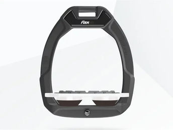 Flex-On Safe-On Sicherheitsreitersteigbügel Flach Grip Anthrazit Weiß Braun – Bild 1 von 1