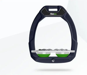 Flex-On Safe-On Sicherheitsreitersteigbügel Flach Ultra Grip aus Aluminium in Grau/Grün – Bild 1 von 1