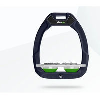 Produktbild von Flex-On Safe-On Sicherheitsreitersteigbügel Flach Ultra Grip aus Aluminium in Grau/Grün