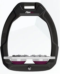 Flex-On Safe-On Sicherheitsreitersteigbügel Flach Ultra Grip Schwarz Grau Pflaume – Bild 1 von 1