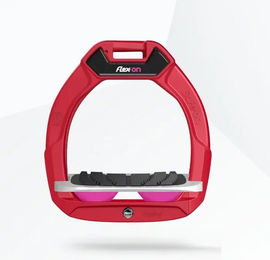 Flex-On Safe-On Sicherheitsreitersteigbügel für Kinder mit Grip in Rot Grau Rosa – Bild 1 von 1