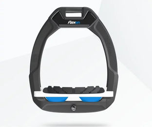 Flex-On Safe-On Sicherheitsreitersteigbügel mit Grip in Anthrazit Weiß Blau – Bild 1 von 1