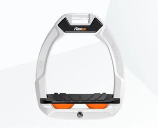 Flex-On Safe-On Sicherheitsreitersteigbügel mit Grip in Weiß Schwarz Orange – Bild 1 von 1