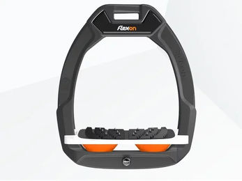 Flex-On Safe-On Sicherheitsreitersteigbügel Neigungs Ultra Grip Anthrazit Weiß Orange – Bild 1 von 1