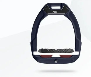 Flex-On Safe-On Sicherheitsreitersteigbügel Ultra Grip schräg Braun Weiß Rot – Bild 1 von 1