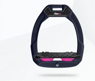 Flex-On Safe-On Sicherheitsreitsteg Schräg aus Aluminium in Schwarz/Rosa – Bild 1 von 1