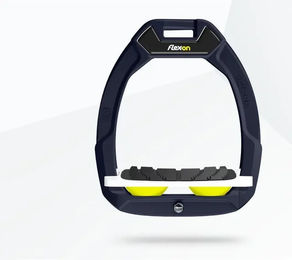 Flex-On Safe-On Sicherheitsreitsteigbügel aus Aluminium in Weiß-Gelb mit Grip – Bild 1 von 1