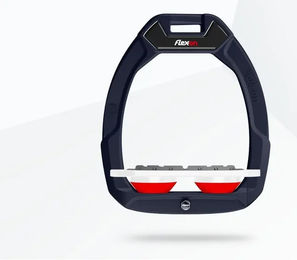 Flex-On Safe-On Sicherheitsreitsteigbügel aus Aluminium in Weiß-Rot – Bild 1 von 1