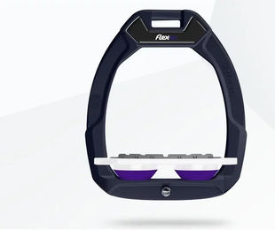 Flex-On Safe-On Sicherheitsreitsteigbügel aus Aluminium in Weiß-Violett mit Flach-Grip – Bild 1 von 1