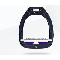 Produktbild von Flex-On Safe-On Sicherheitsreitsteigbügel aus Aluminium in Weiß-Violett mit Flach-Grip