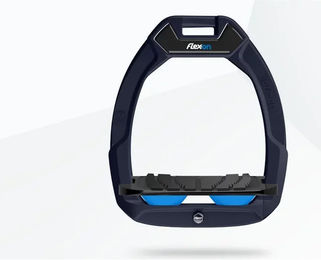 Flex-On Safe-On Sicherheitsreitsteigbügel aus Aluminium mit Grip in Schwarz/Blau – Bild 1 von 1