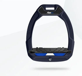 Flex-On Safe-On Sicherheitsreitsteigbügel aus Aluminium mit Grip in Schwarz-Blau – Bild 1 von 1